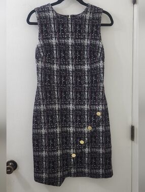 DKNY Black and Purple Mini Dress, Size 8.